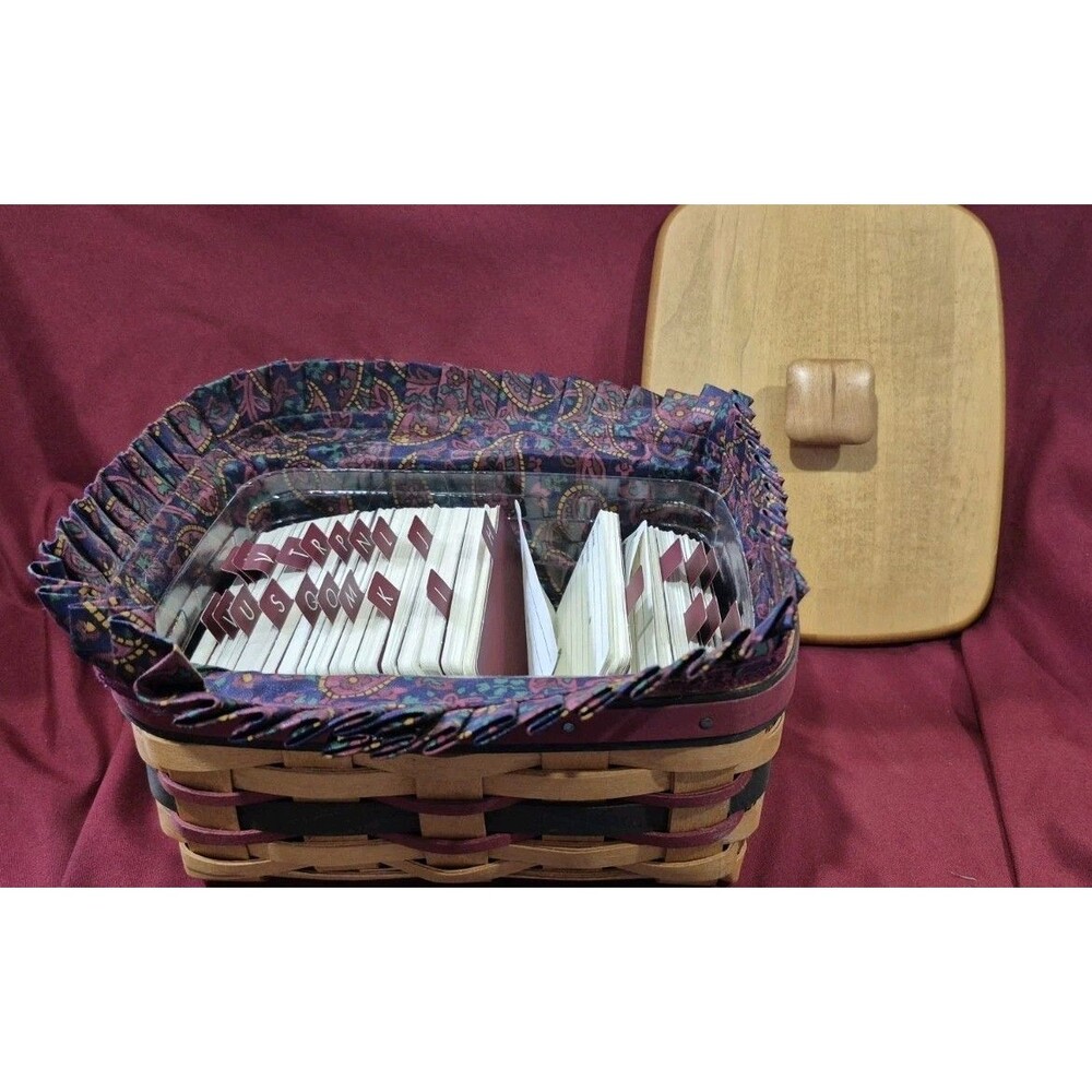 Vintage 1996 Longaberger Father's Day Address Basket Combo Lid Liner EUC